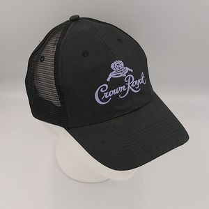 Vintage CROWN ROYAL BLACK WHISKEY Baseball Cap trucker hat mesh
